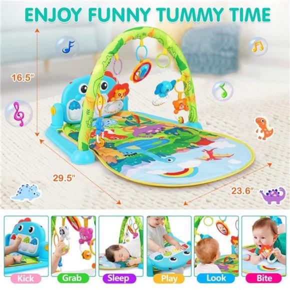Play Mats Tummy Time Mat Toys Musical Activity for Baby Toys 0-12 Months - Picture 2 of 7